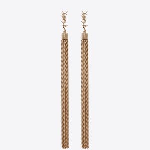 Saint Laurent Lou Lou tassel earrings gold